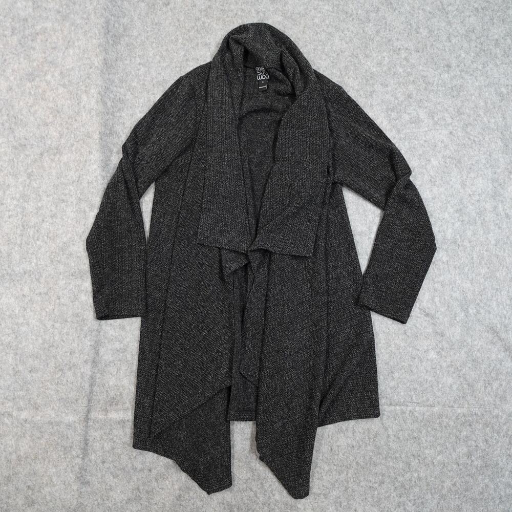Clara Sun Woo Cardigan Womens Small Sweater Chunky Knit Waterfall Open Front